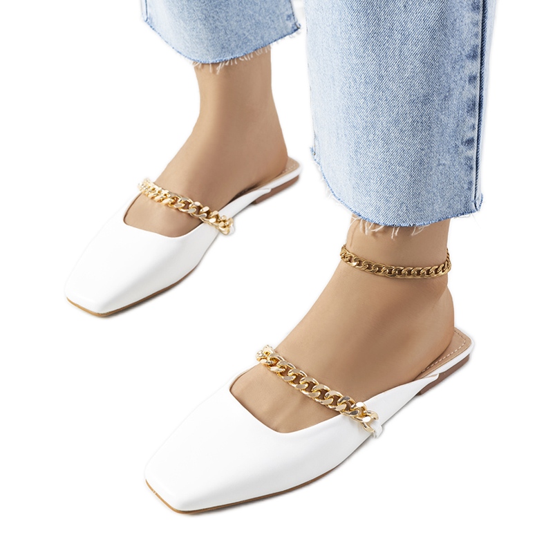 Bijele elegantne papuče iz Barasa bijela