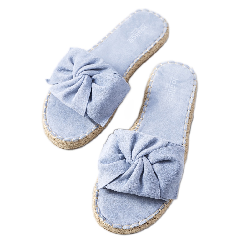 Plave papuče s mašnicom Krina plava