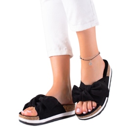 Marquiz Papuče na platformi s mašnom crna