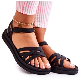 Mirisne ženske sandale na čičak ZAXY JJ285068 crne crno