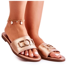 PE1 Ženske klasične papuče sa zlatnim sherri ukrasom