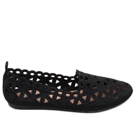 Kida crne ažurne balerinke crna