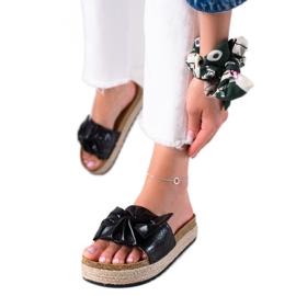 MIKA Svjetlucave crne papuče crna