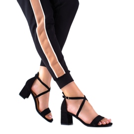 Seastar Crne sandale s visokim potpeticama crna