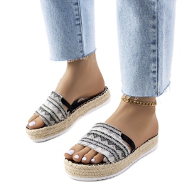 Crne papuče na platformi Ana crna