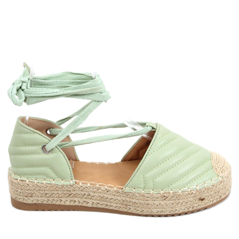 Freesia Green espadrile vezane za gležnjeve zelena
