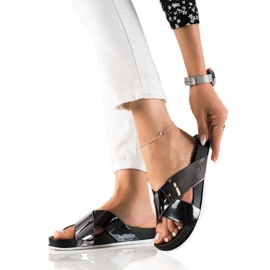 Groto Gogo Svjetlucave crne papuče crna