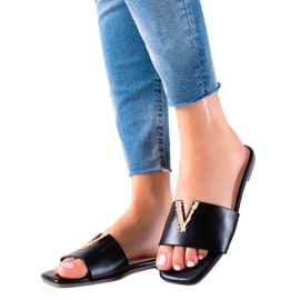 Seastar Elegantne crne papuče crna