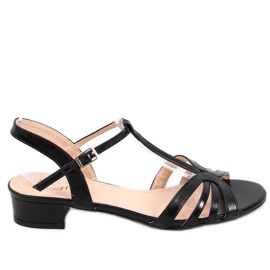 Sparkle crne sandale s niskom potpeticom crna