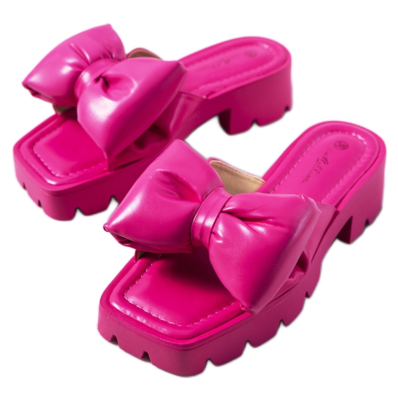 Ružičaste papuče na đonu Platt traktora ružičasta