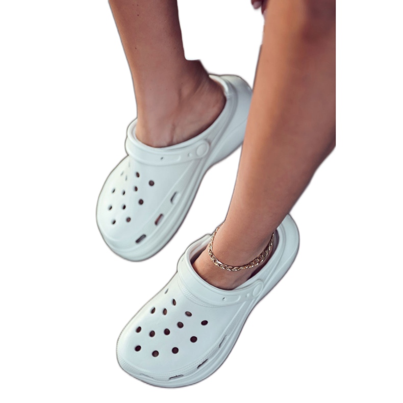 FS1 Ženske pjenaste papuče Crooks White Coline bijela