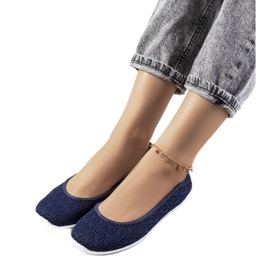 Holmen tamnoplave ažurne balerine plava