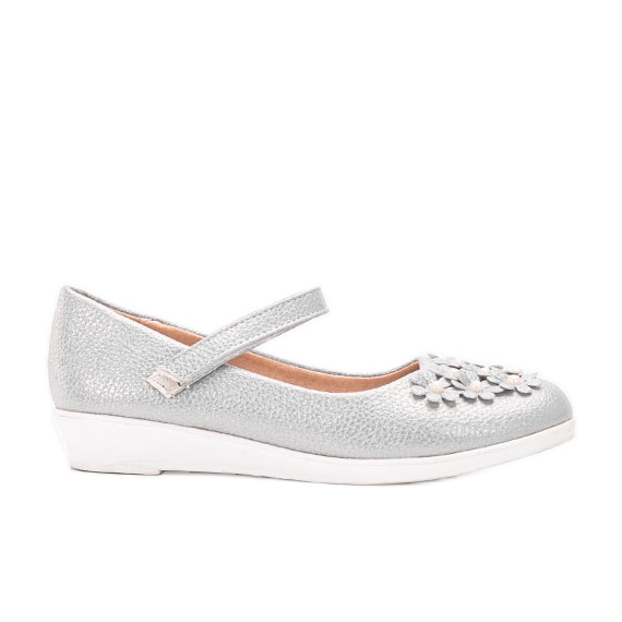 Sive sjajne balerinke za djecu Alaja srebro