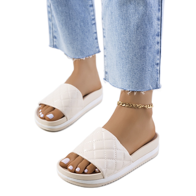 Bež Hassell prošivene papuče