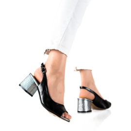 T.Sokolski Svjetlucave sandale na visoku petu crna