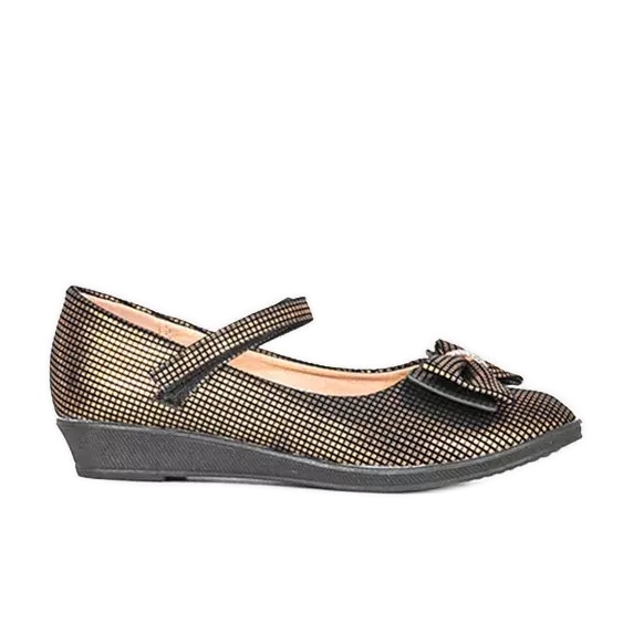 Dječje zlatne balerinke s tienne mašnom crno