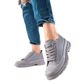 SHELOVET Tenisice na platformi siva