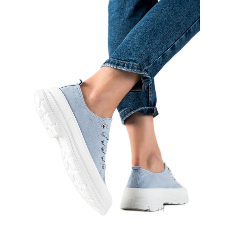 SHELOVET Plave tenisice na platformi plava