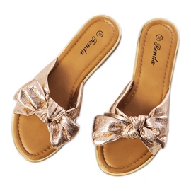 Zlatne papuče s Yoho mašnom ružičasta zlatni