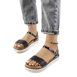 Crne sandale na ukrašenoj Acton platformi crna