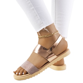 Laval ženske roze sandale višebojan ružičasta zlatni