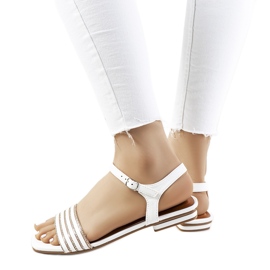 Bijele sandale sa Sudbury kubičnim cirkonijem bijela