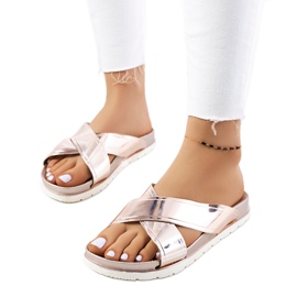 Zlatne ženske papuče Nicolay ružičasta zlatni