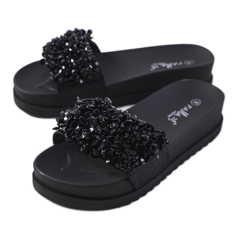 Crne papuče na platformi Marthas crno