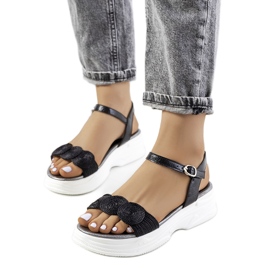 Crne sandale na platformi Nandy crna