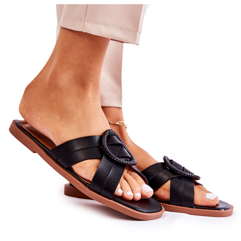 Ženske moderne crne Sansa papuče crno