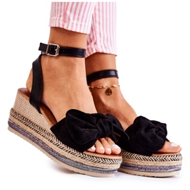 FE1 Crne antilop sandale na klin Natina crna