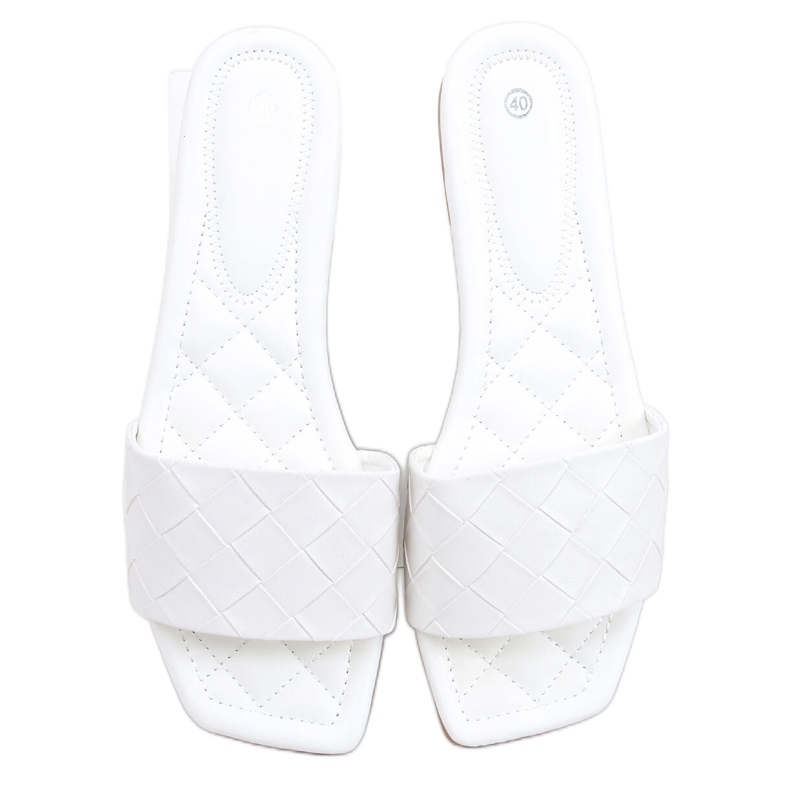 Sahar bijele papuče s četvrtastim potplatom bijela
