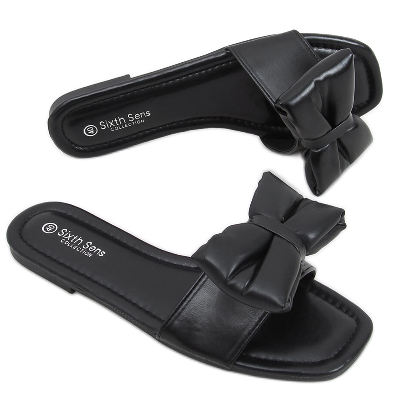 Mili Crne papuče s mašnom crno