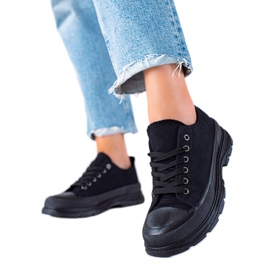 SHELOVET Crne tenisice na platformi crna