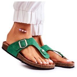 FB1 Ženske papuče s kopčom Zelena Elina