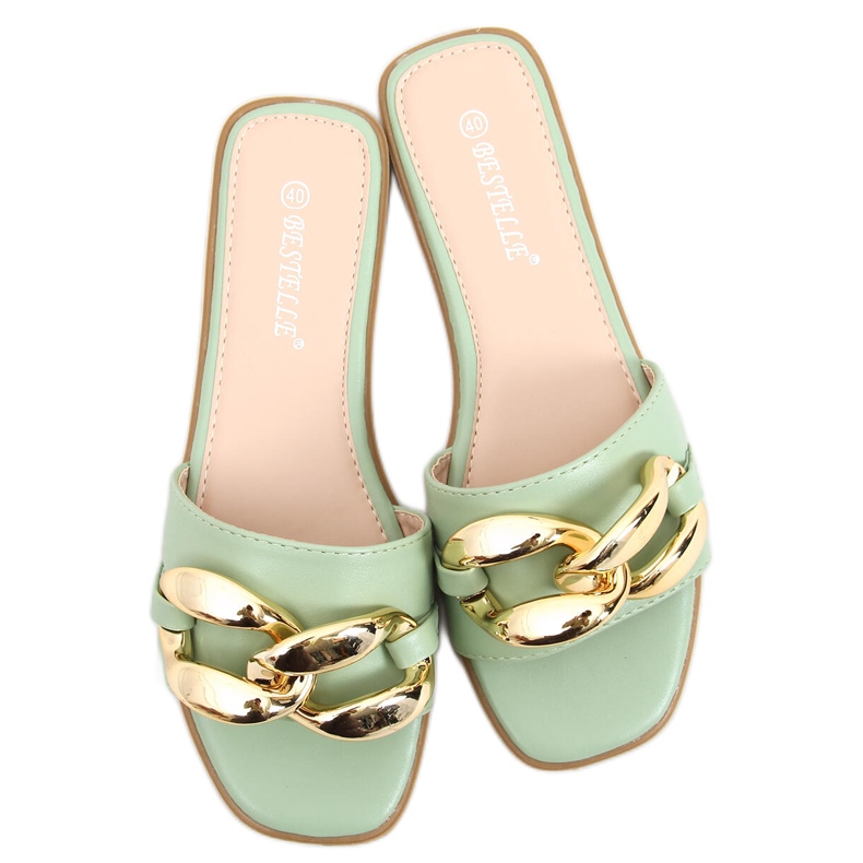 Papuče s lančićem Dalia Green zelena