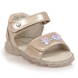 Miss❤E Sandale na čičak s mašnom Miss Jr EU650A srebrne ['srebro'] srebro