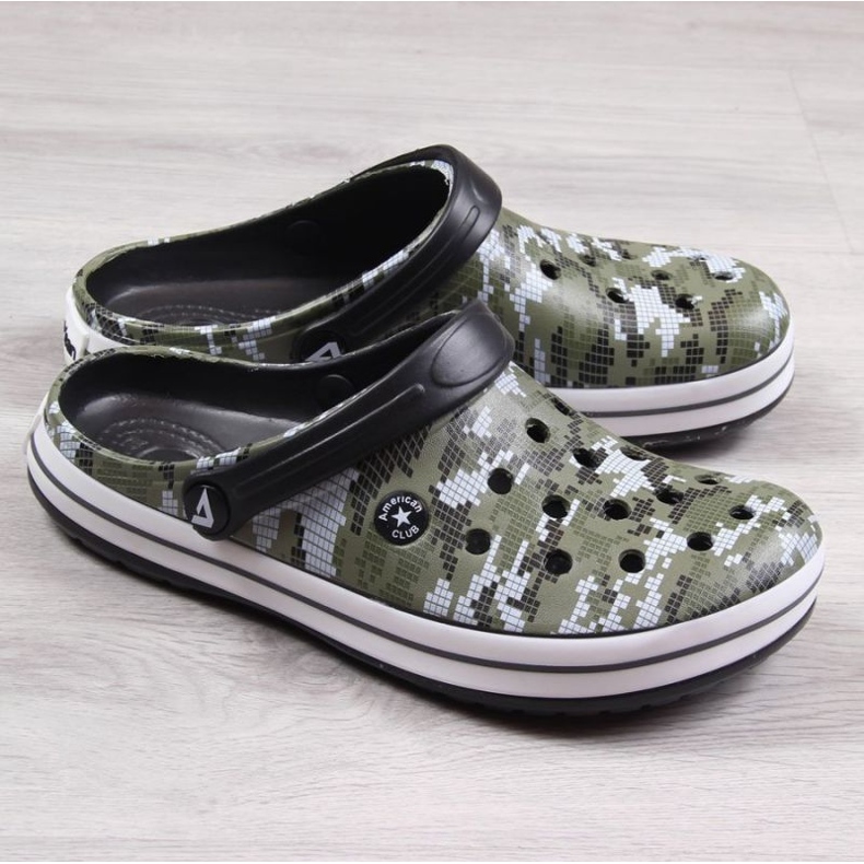 American Club Jr.AM578B kaki camo papuče zelena