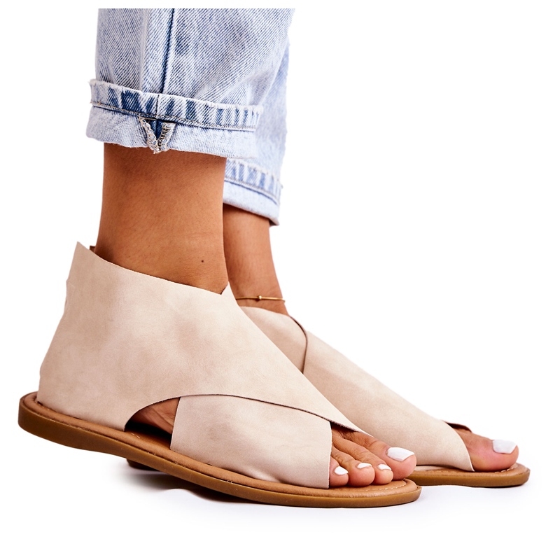 S.Barski Ženske kožne sandale Bež Catalise