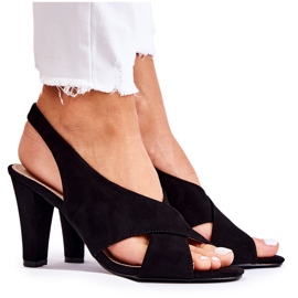 S.Barski Modne crne Therala antilop sandale crna