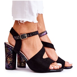 S.Barski Ženske Veneta crne antilop sandale crna