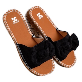 SHELOVET Papuče s mašnom crna