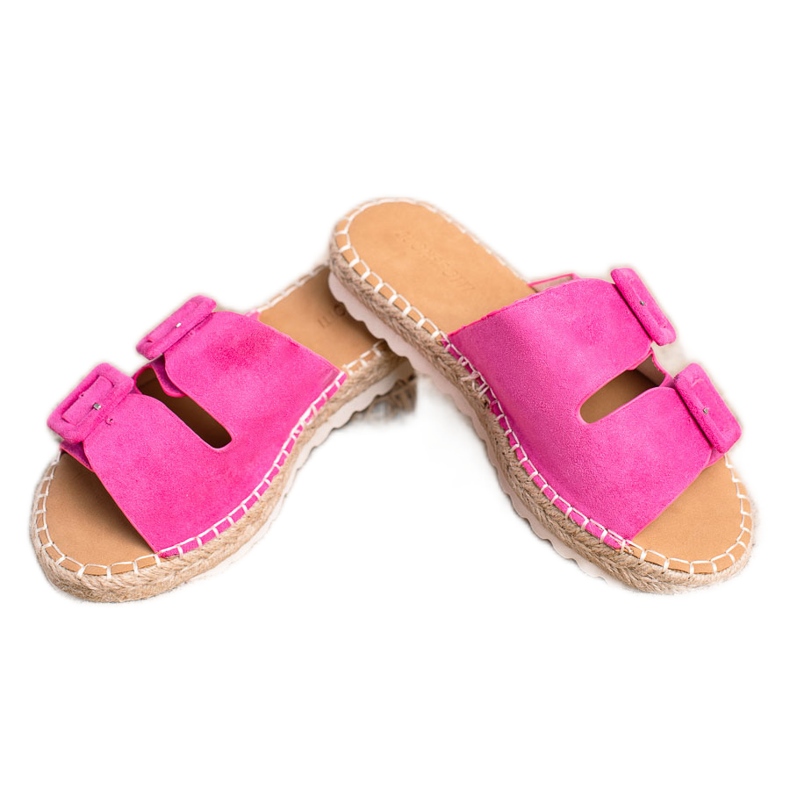 SHELOVET Antilop papuče s kopčama ružičasta