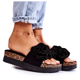 PS1 Ženske antilop papuče s crnim nemis ukrasom crna