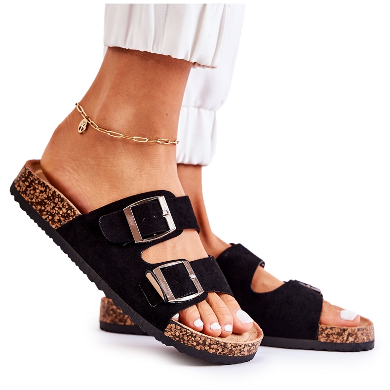 FB1 Ženske crne slip-on papuče Misandei crno