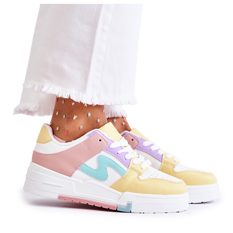 PS1 Ženske sportske cipele, bijeli i žuti Franjo bijela raznobojna