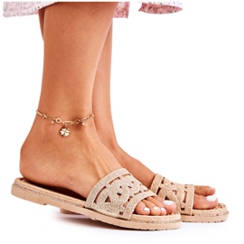 Ženske gumene papuče Golden Charis zlatni