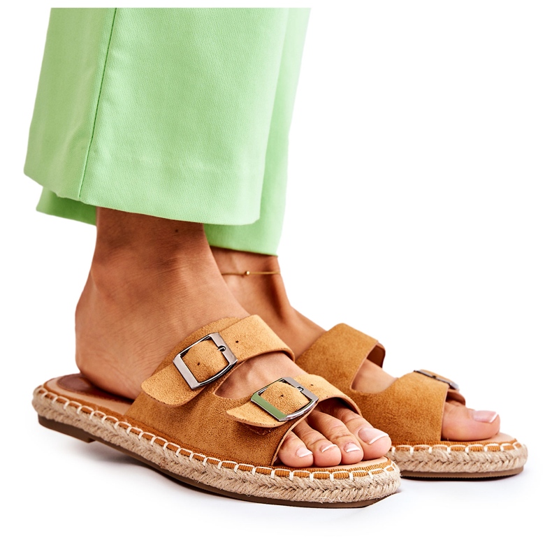 PG1 Klasične ženske papuče od antilopa Camel Casilda smeđa