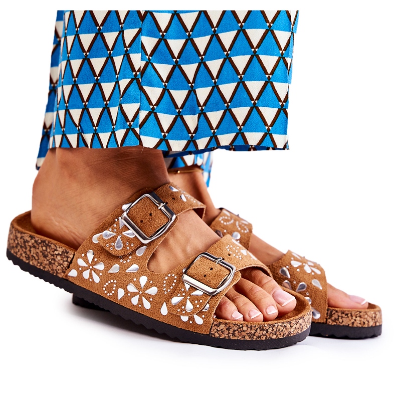 PG1 Smeđe Dalvio antilop papuče s kamenčićima smeđa