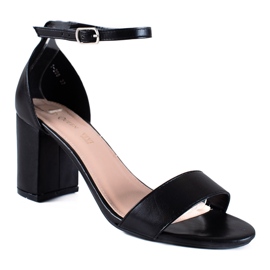 SHELOVET Klasične sandale na šanku crno